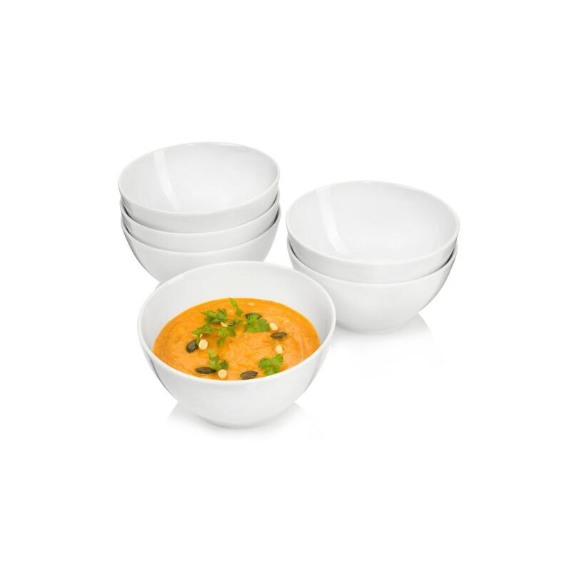 Suppenschalen 4er Set Porzellan Müslischale 16cm Ideal als Suppenschüsseln Dessertschalen Cornflakes Schüssel Tafelservice für 4 Personen 