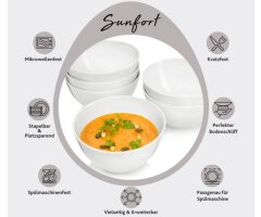 S&auml;nger Suppenschalen-Set Sunfort 16 cm 6 teilig Porzellan 900 ml