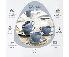 SÄNGER Kaffeetassen Set Darwin 8 teilig für 4 Personen