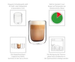 S&Auml;NGER Doppelwandige Cappuccino Gl&auml;ser 6 teilig