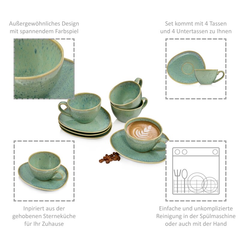 SÄNGER Kaffeetassen Set Maya 8 teilig für 4 Personen - Sänger Geschirr  Onlineshop - Hochwe