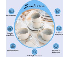 S&Auml;NGER Kaffeetassen Set Santorini 8 teilig