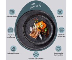 SÄNGER Steingut Geschirrset Bali, Tafelservice 12 teilig für 4 Personen